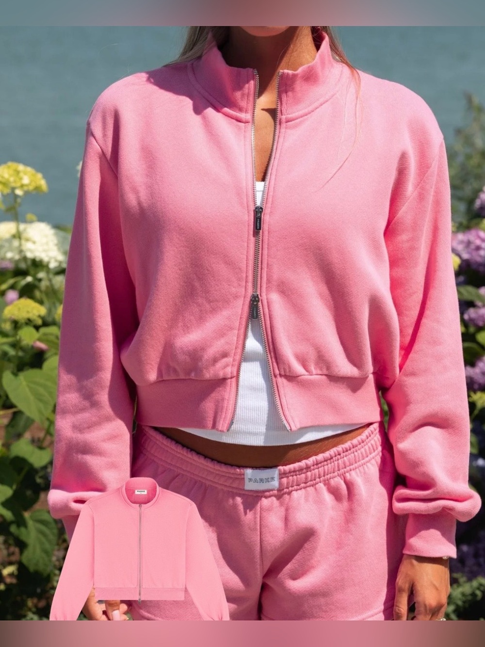 Parke L/XL Maggie & Emma Bloom Zip Up Mockneck Sweatshirt. 💕⚡️